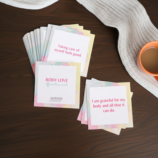 body love affirmation cards, affirmations, card deck