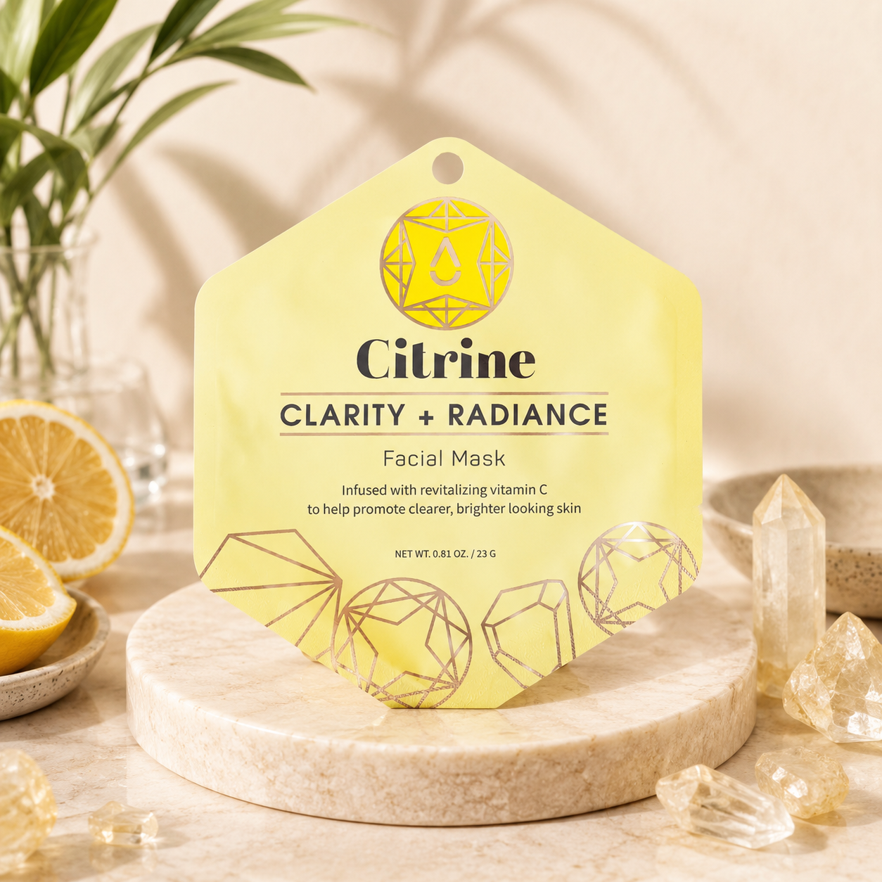 citrine face mask, sheet mask, Korean skincare, K-beauty, crystal magic, vitamin C facial, brighten skin