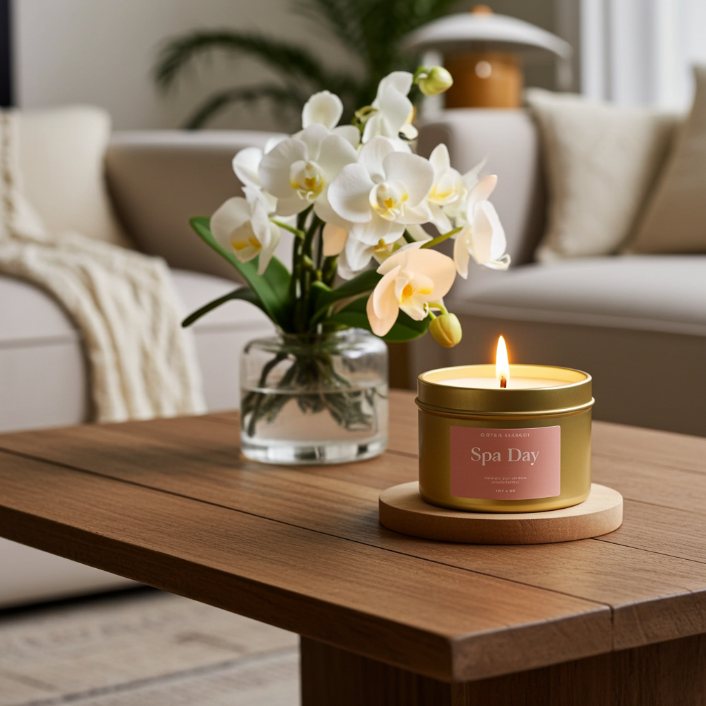 spa day, so candle, clean burn candle, floral candle