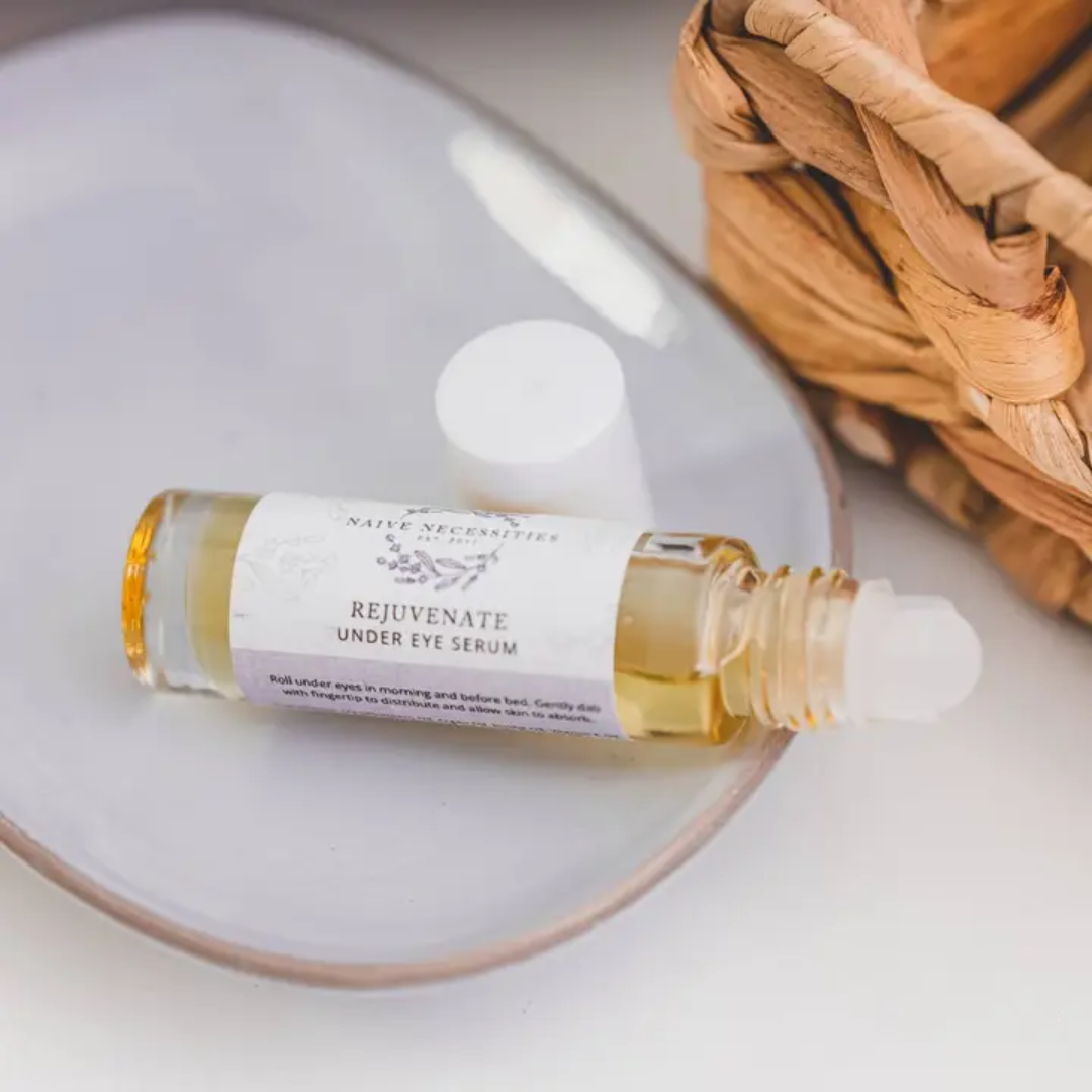 under eye serum, clean skincare, under eye serum roller, roll on serum, travel serum, facial skincare for tired eyes