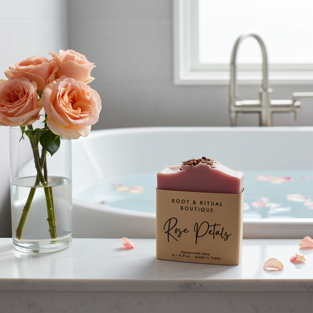 rose petals handmade soap
