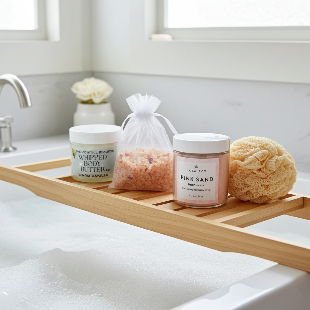 spa bath, bath soak, bath rituals, bath & body, bath care, bath routine, self care products, bath products, mini spa gift set, bath gift set