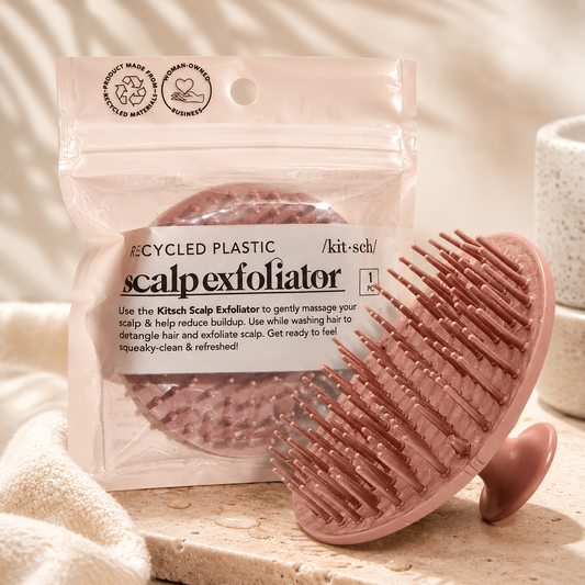 terracotta scalp exfoliator, recycled materials, head massage, reduce build up, detangle hair, hair growth, healthy hair