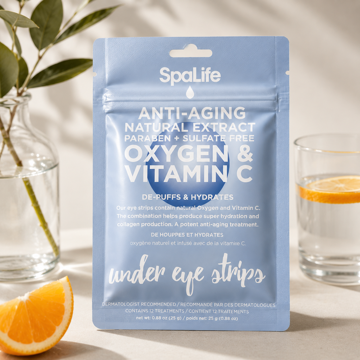 oxygen and vitamin C infused korean skincare, eye care, under eye treatments
