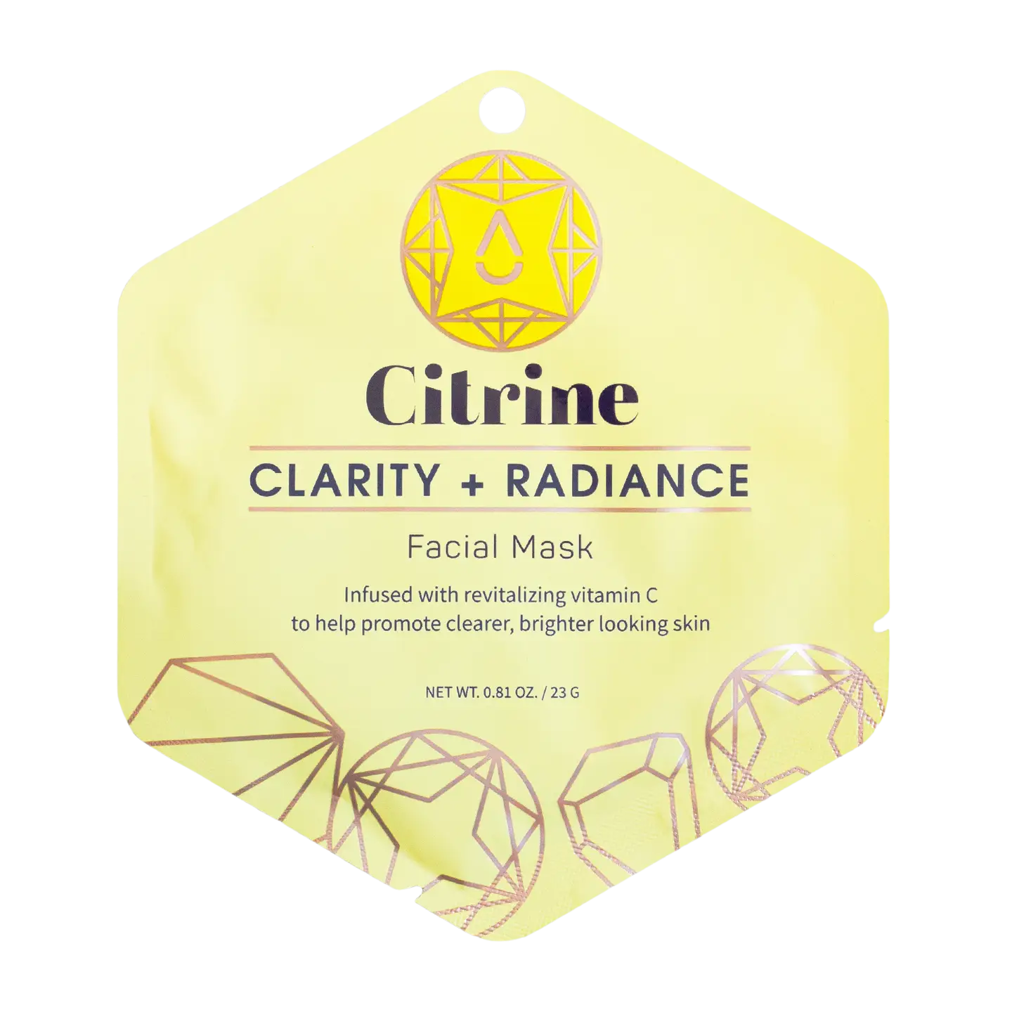 Korean skincare face mask, sheet mask, Citrine crystal magic for clarity and radiance, vitamin C face mask