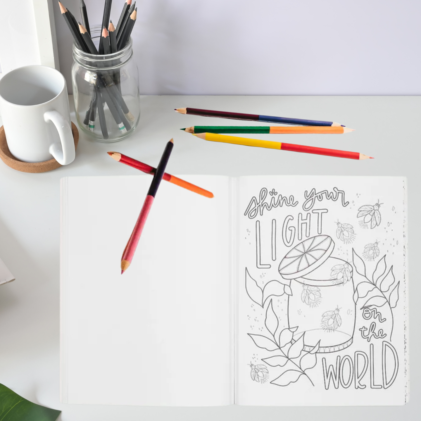 inside coloring book, adult coloring pages, affirmation, wellness