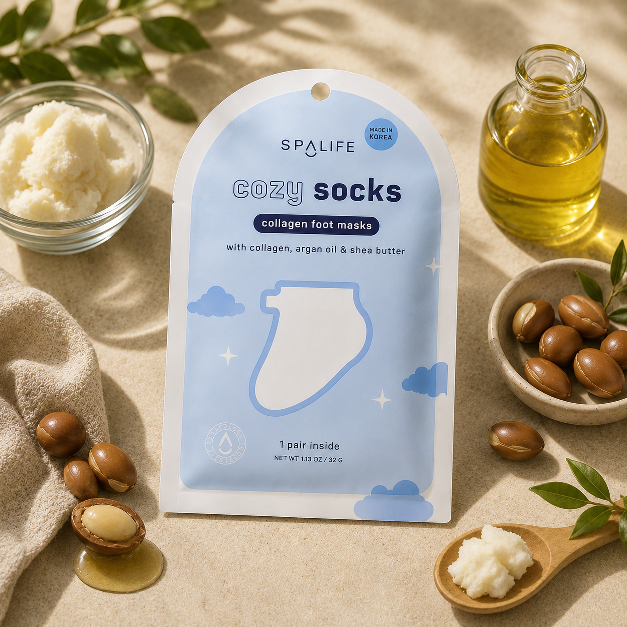collagen foot mask, foot mask booties, foot treatment, cozy socks, at home pedicure, foot care