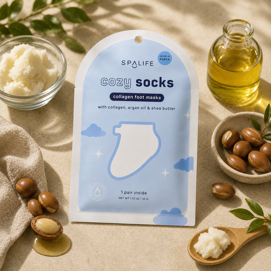 collagen foot mask, foot mask booties, foot treatment, cozy socks, at home pedicure, foot care