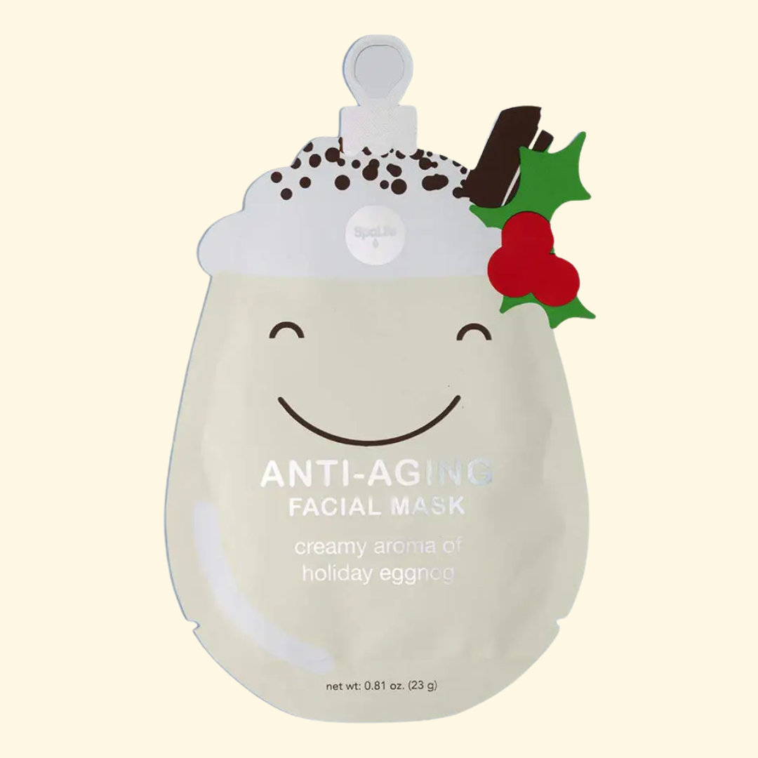Korean Skincare, Anti-aging facial mask with holiday eggnog, holiday face mask, stocking stuffer