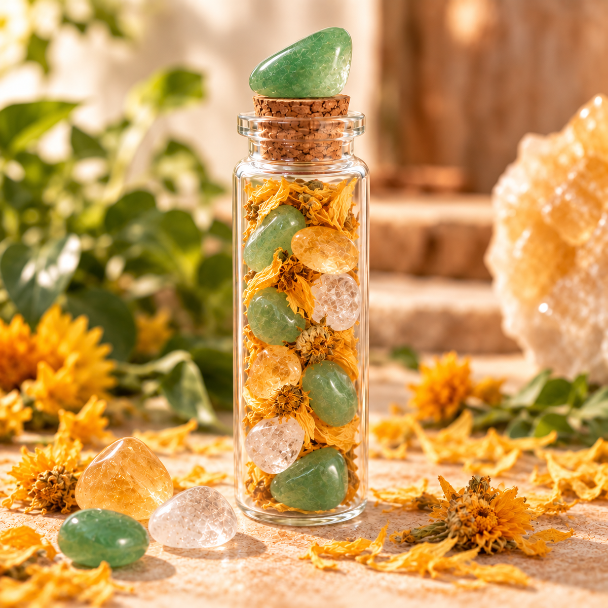Crystal & Floral Intention Jar