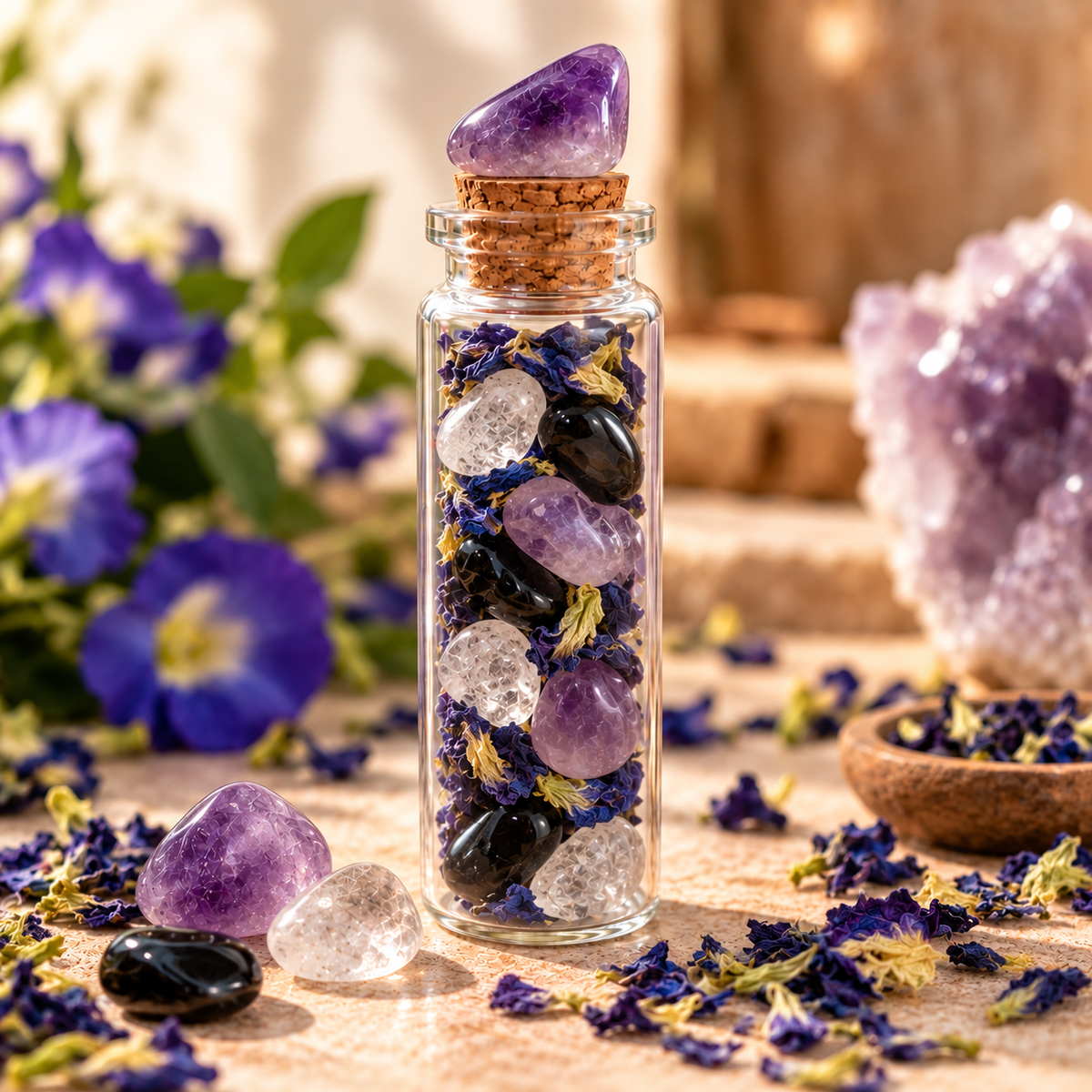Crystal & Floral Intention Jar