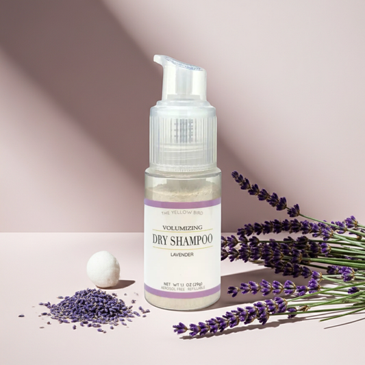 lavender dry shampoo, aerosol free dry shampoo, volumizing hair dry shampoo