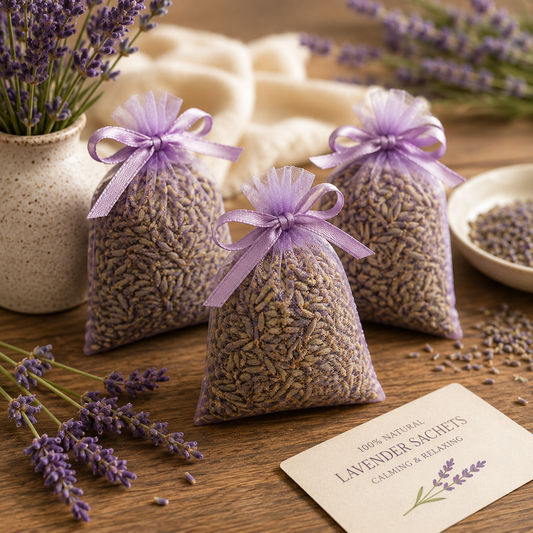 organic dried lavender sachet, aromatherapy
