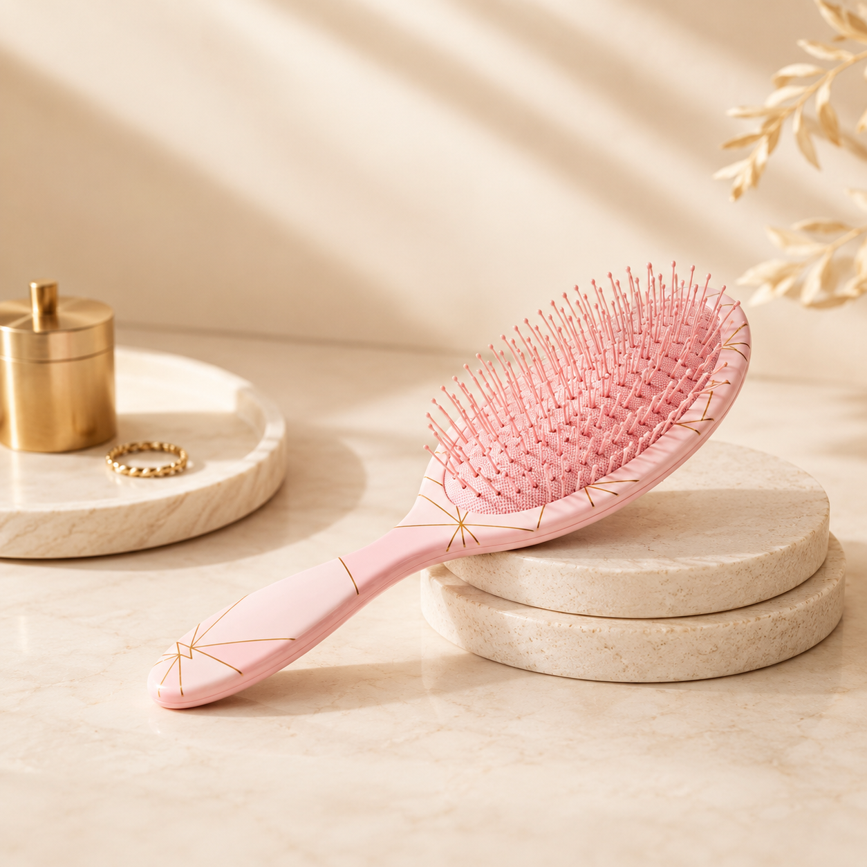 hair brush, pink hair brush, detangling hair brush, wet and dry brush