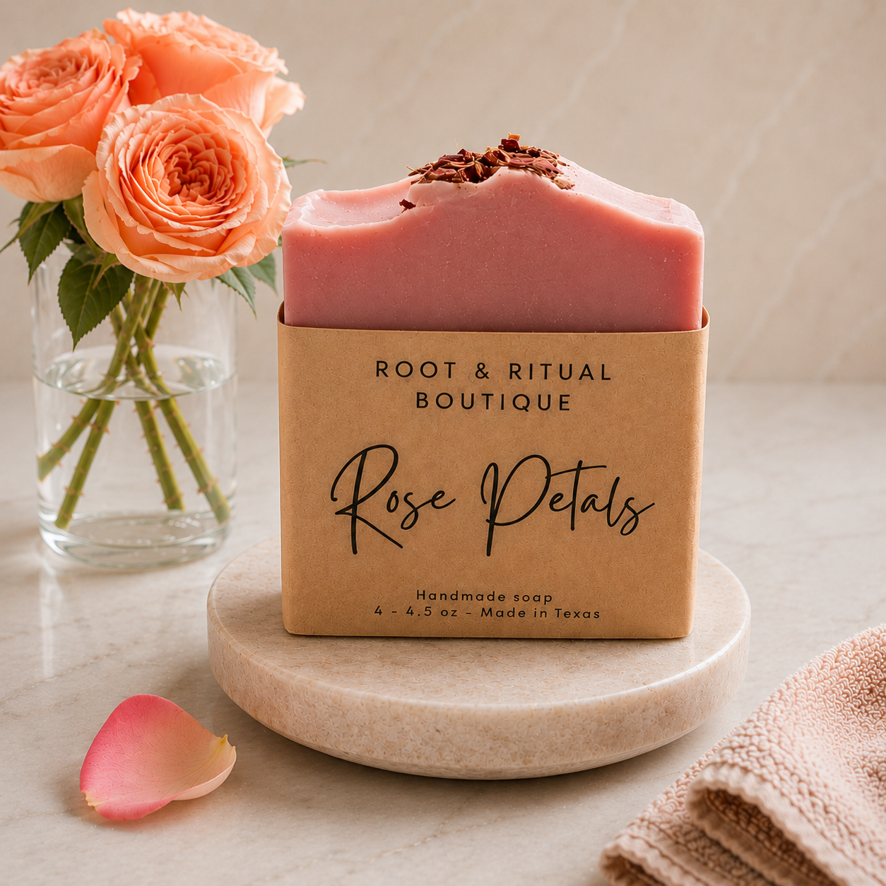 rose petals handmade soap, all natural soap, rose soap, bar soap, bath soap, bath & body products
