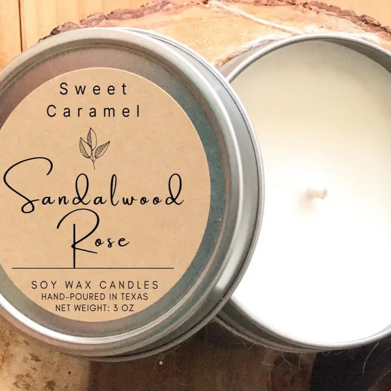 sandalwood rose soy candle