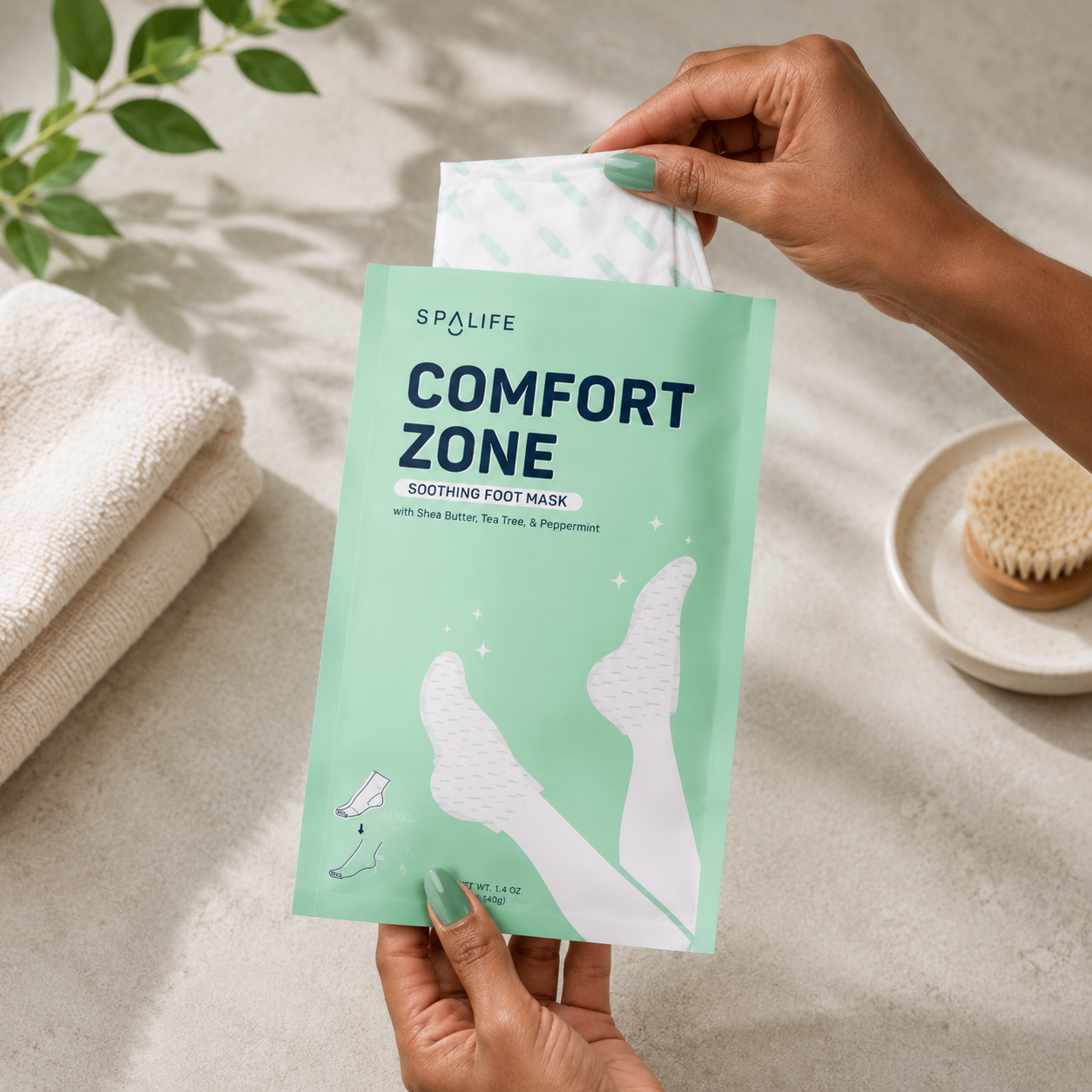 foot mask, foot treatment, home pedicure, soothing foot mask booties, antibacterial foot treatment